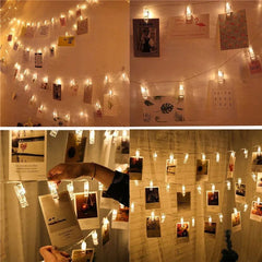 LED Photo Clip String Lights — 6m, 40 Clips