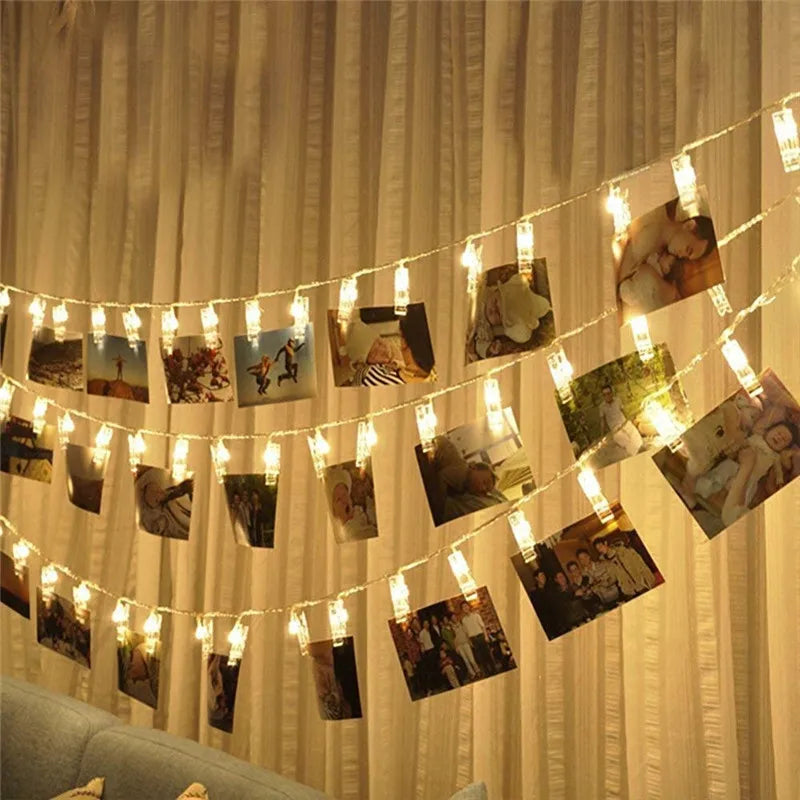 LED Photo Clip String Lights — 6m, 40 Clips