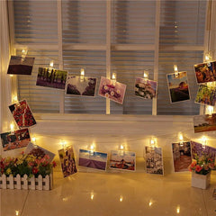LED Photo Clip String Lights — 6m, 40 Clips