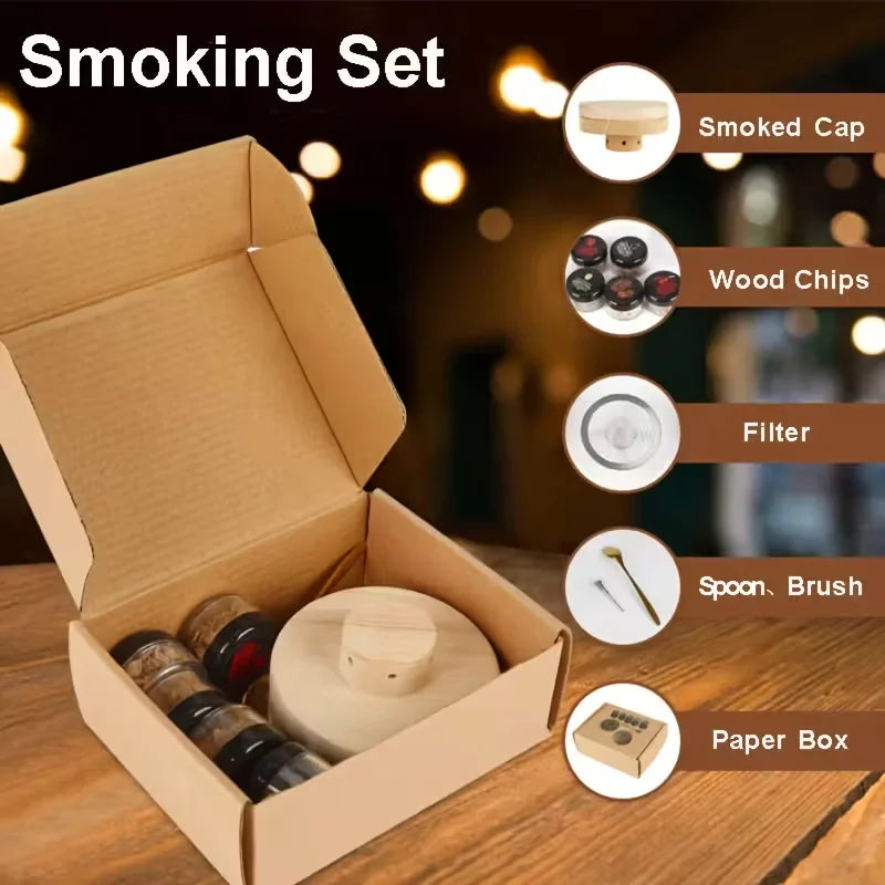 Cocktail & Whisky Smoker Kit — Wooden, 8 Piece