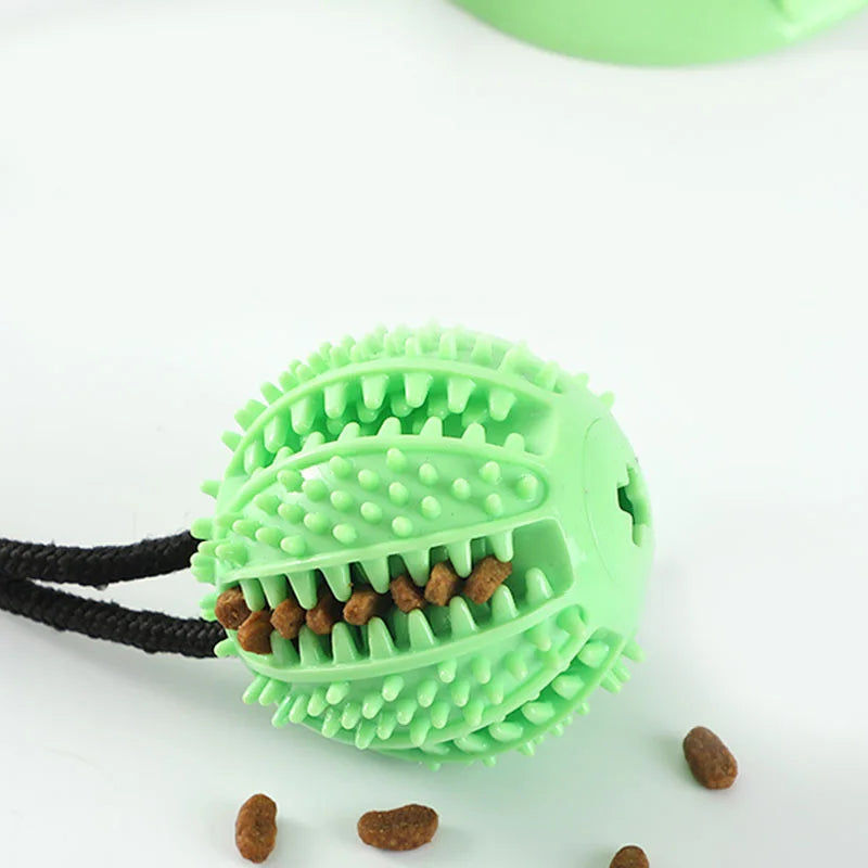 Interactive Dog Treat Toy — Suction Cup & Squeaker
