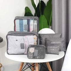 Travel Packing Cubes — 6 Piece Luggage Set