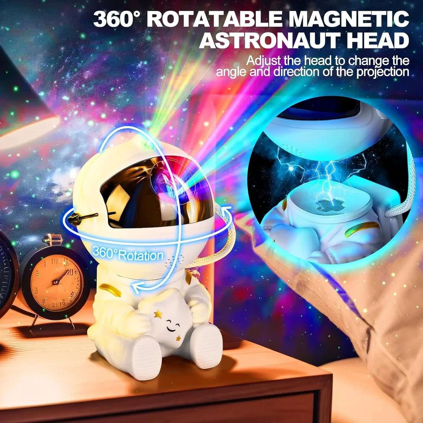 Astronaut Galaxy Projector — Star & Nebula Night Light