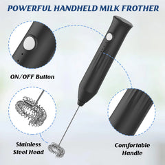 Electric Milk Frother — USB-C, 3 Speed