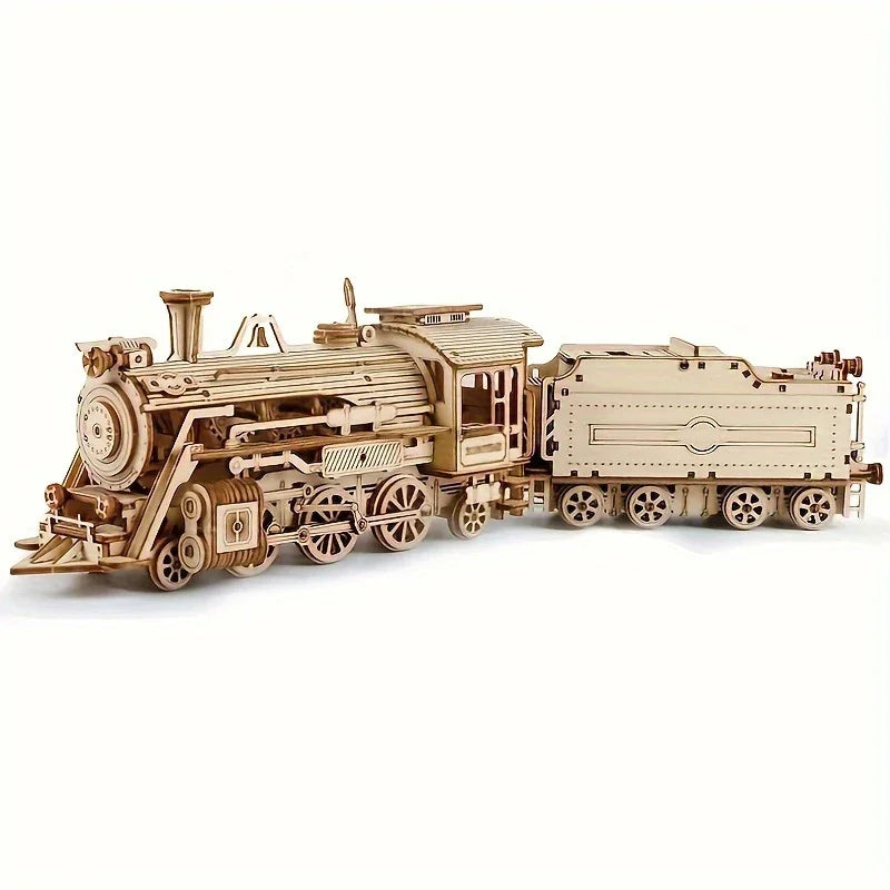 Locomotive 3D Wooden Puzzle — DIY Model Kit