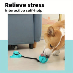 Interactive Dog Treat Toy — Suction Cup & Squeaker