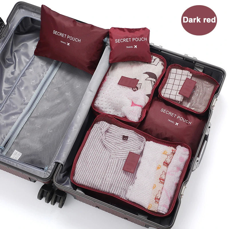 Travel Packing Cubes — 6 Piece Luggage Set
